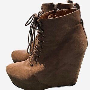 Aldo Wedge sude lace-up bootie